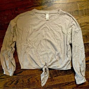 (3 for $15) Cream colored crepe fabric tie front top from H&M